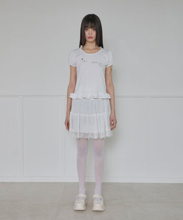 Layered Dot Ruffle Skirt